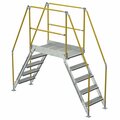 Vestil 5 Step Galvanized Steel Cross-Over Ladder 103.5"x92.15" 500lb Capacity COL-5-46-33-HDG